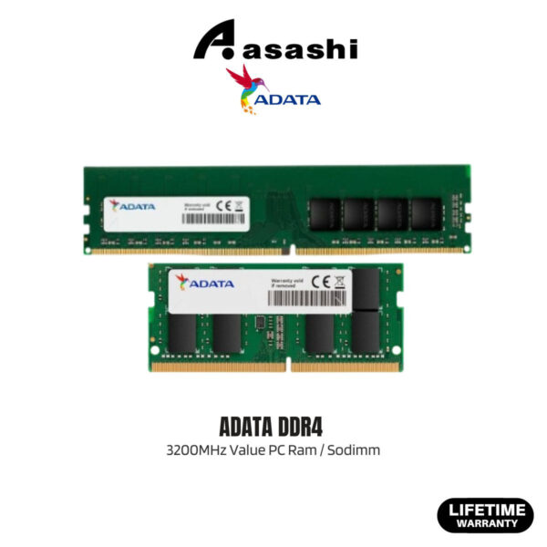 31fc8aa668ce96856d5a2f169e45e2e7.jpeg Adata DDR4 8GB/16GB/32GB 3200MHz Value PC Ram / Sodimm