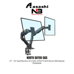 320e189ab23f2cb3daf744f34586570a.jpeg North Bayou G65 Dual Monitor Arm GAS-STRUT FLEXI Mount 360 Degree Rotatable for 27" - 34", up to 16KG