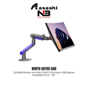 482783d8cdb7a4dbbdf73e61e26923d3.jpeg North Bayou G60 LED RGB Monitor Arm GAS-STRUT FLEXI Mount 360 Degree Rotatable for 32" - 60", up to 20KG