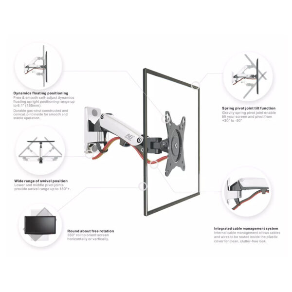 North Bayou F120 17'' - 27'' Fixed Wall Mount Projector