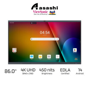 5605ec118b6224b0a7337da91959eb0e.jpeg Viewesonic IN8621C-1C 86" 4K UHD (3840 x 2160) Enterprise Device Licensing Agreement (EDLA) ViewBoard Touch Interactive Display | 450 nits cd/m2 Brightness | Android 14