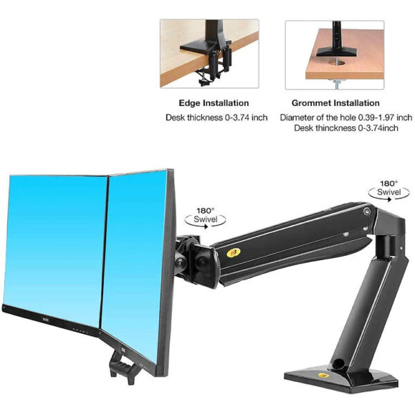 North Bayou NB32 Gas Strut 24-32 inch Dual Screen Monitor