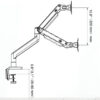 North Bayou NB-G45 22" - 40" Heavy Duty Monitor Gas Strut Monitor Mount Bracket