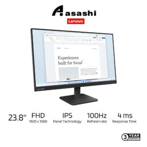 612b54f1ca1b1edced290ab82272d298.jpeg Lenovo L24-4e 23.8" IPS 100Hz 4ms Monitor (VGA/ HDMI/VESA) -3 Years Warranty