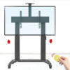 North Bayou TW100 75" to 110" Aluminum Alloy Motorized Lift Large Huge Portable Height Adjustment TV Stand Trolley Cart