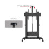 North Bayou TW100 75" to 110" Aluminum Alloy Motorized Lift Large Huge Portable Height Adjustment TV Stand Trolley Cart