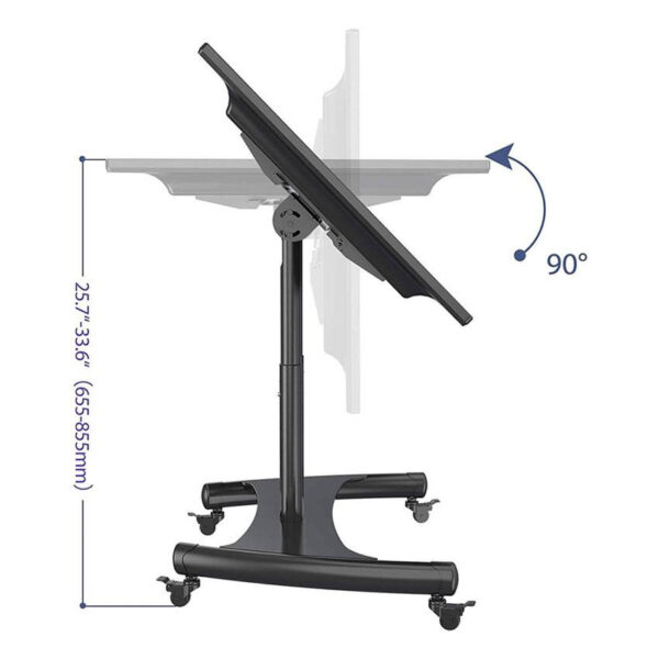 North Bayou AVA50 32"- 70" with 45kg Max Payload and 90 Degree Tilting TV Mobile Cart Stand with Wheels with Reduced Height and Cable Management System for LCD LED Flat Screen TV Television