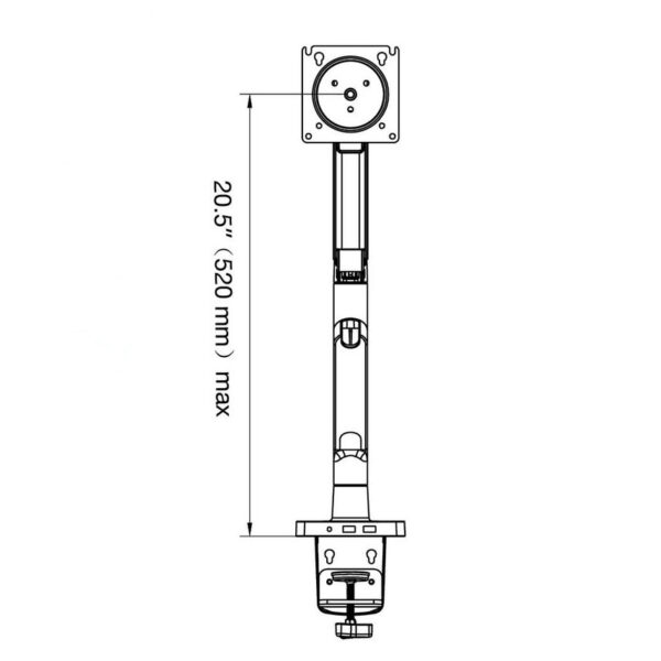 North Bayou NB-G45 22" - 40" Heavy Duty Monitor Gas Strut Monitor Mount Bracket