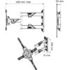 North Bayou P4 32 to 55 Inch Full Motion 3 Swing Arms Holder Frame Tilt TV Wall Mount Bracket