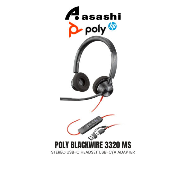 POLY Blackwire 3320 MS Stereo USB-C Headset USB-C/A Adapter