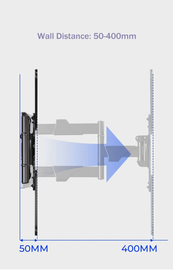 North Bayou P4 32 to 55 Inch Full Motion 3 Swing Arms Holder Frame Tilt TV Wall Mount Bracket