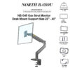 North Bayou NB-G45 22" - 40" Heavy Duty Monitor Gas Strut Monitor Mount Bracket