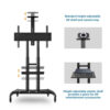 North Bayou AVA1800-70-1P Universal Mobile TV Cart TV Stand with Wheels for 55" - 90 Inch LCD LED OLED Plasma Flat Panel Screens up to 200lbs