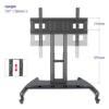 North Bayou AVA50 32"- 70" with 45kg Max Payload and 90 Degree Tilting TV Mobile Cart Stand with Wheels with Reduced Height and Cable Management System for LCD LED Flat Screen TV Television