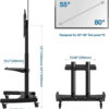 North Bayou AVA1800-70-1P Universal Mobile TV Cart TV Stand with Wheels for 55" - 90 Inch LCD LED OLED Plasma Flat Panel Screens up to 200lbs