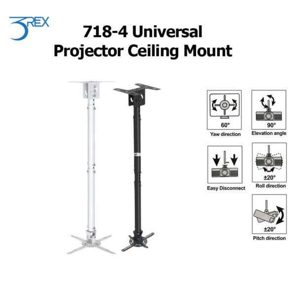 c8d65834c3a2f8542ba145596422bc4d.jpeg 3Rex T718-4 Universal Projector Ceiling Mount (Black)