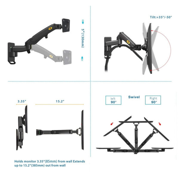 ce91a9d8656330ea103231b4f78ca901.jpeg North Bayou F150 17'' - 27'' Gas Strut Monitor TV Wall