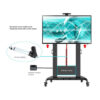North Bayou TW100 75" to 110" Aluminum Alloy Motorized Lift Large Huge Portable Height Adjustment TV Stand Trolley Cart