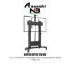 North Bayou TW100 75" to 110" Aluminum Alloy Motorized Lift Large Huge Portable Height Adjustment TV Stand Trolley Cart