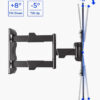 North Bayou P4 32 to 55 Inch Full Motion 3 Swing Arms Holder Frame Tilt TV Wall Mount Bracket
