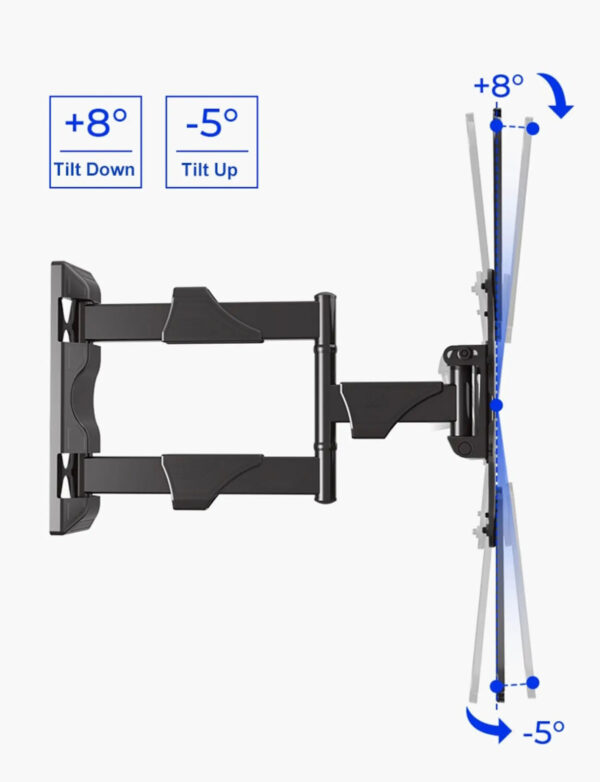 North Bayou P4 32 to 55 Inch Full Motion 3 Swing Arms Holder Frame Tilt TV Wall Mount Bracket
