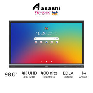 ed73a8416361c4689bf7578b890b0f72.jpeg Viewesonic IFP9851 98” 4K UHD (3840 x 2160) Enterprise Device Licensing Agreement (EDLA) ViewBoard Touch Interactive Display | 400 nits cd/m2 Brightness | For Conferencing & Learning | Android 14