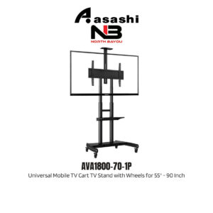 f64955f2dade8ac615456bcebbf9605d.jpeg North Bayou AVA1800-70-1P Universal Mobile TV Cart TV Stand with Wheels for 55" - 90 Inch LCD LED OLED Plasma Flat Panel Screens up to 200lbs