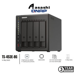 13b7a14cbc4249bb5b77df588565f75b.jpeg Qnap TS-453E-8G 4-Bay NAS System (Intel Celeron J6412 4-Core up to 2.9 GHz, 8GB DDR4 , 2 x 2.5GbE, 2 x HDMI)