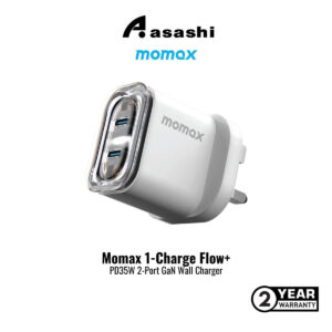 1daec02a1935b2f44b0d969ccd00a71c.jpeg Momax 1-Charge Flow+ PD35W 2-Port GaN Wall Charger - White
