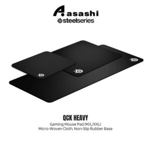1e21fb105cb1fca028a280778a6b5fa1.jpeg SteelSeries QcK Heavy Medium (63836) / QcK Heavy Large (63008) / QcK Heavy XXL (67500) Gaming Mouse Pad Extra Thick, Micro‑Woven Cloth, Non‑Slip Rubber Base