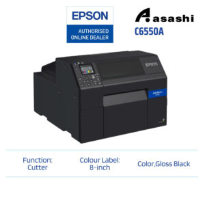 Epson ColorWorks C6550A Inkjet Color Label Printer(Gloss Black)(Cutter)(C31CH77106E1)