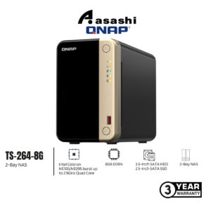 37f9c2c926c5bc711721f2c84c31a658-1.jpeg Qnap TS-264-8G 2-Bay NAS System (Intel Celeron N5105/N5095 burst up to 2.9GHz Quad Core, 8GB DDR4,2 x USB 3.2 Gen2, 2 x 2.5 GbE)