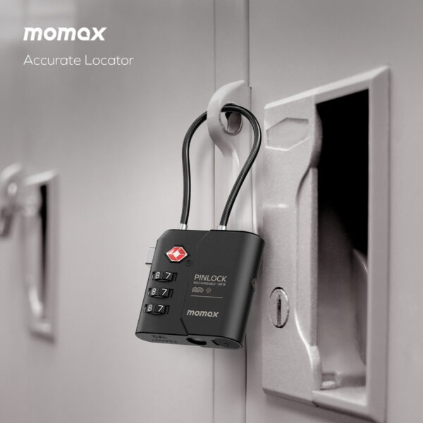Momax PinLock TSA Padlock Find My Locator - Black / Dessert Titanium