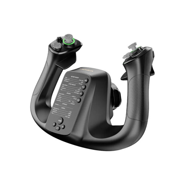 MOZA MFY Yoke – 34 Configurable Inputs, RGB Lighting, Dual Hall Effect Joysticks, Quick-Release Aluminum System, PC Flight Simulator
