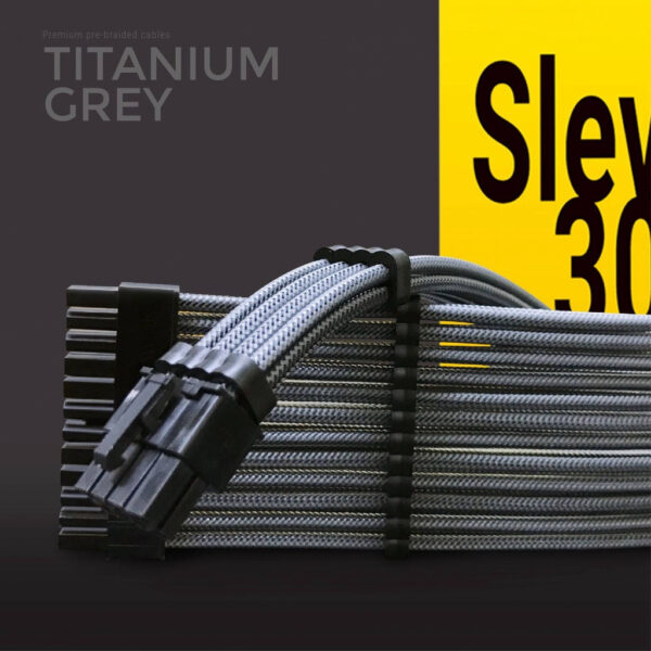 Slev.30 Premium Pre-Braided Modding Sleeved Cable (BlackRed | BlackWhite | Monotone | WhitePink | White | MetallicBlack)