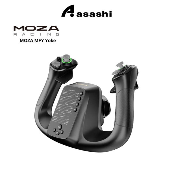 MOZA MFY Yoke – 34 Configurable Inputs, RGB Lighting, Dual Hall Effect Joysticks, Quick-Release Aluminum System, PC Flight Simulator