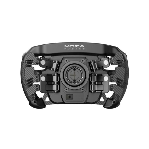 Moza FSR2 Formula Steering Wheel – RS068 (280mm Carbon Fiber Sim Racing Wheel with 4.3” Touchscreen Display, Magnetic Paddles, RGB Shift Lights, Quick Release, PC Simulator)