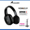 SonicGear AirPhone 3 Bluetooth Headphones With Mic | Built In Rechargeable Battery | 1 Year Warranty