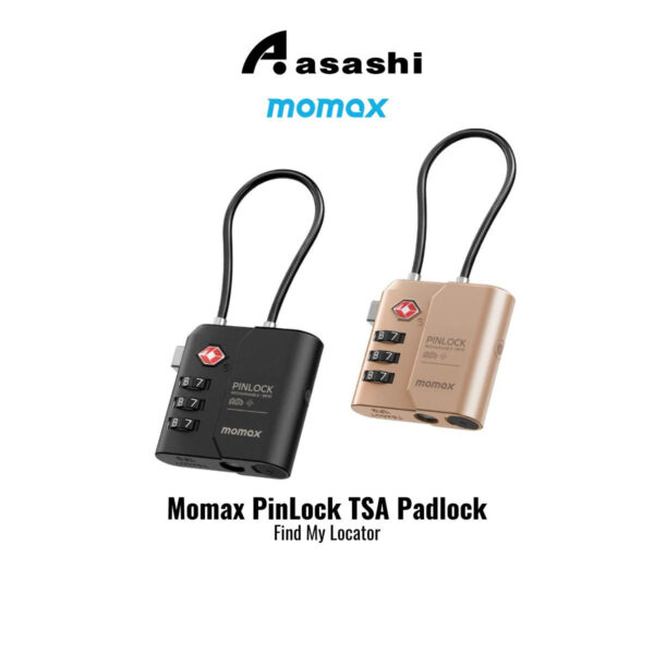 Momax PinLock TSA Padlock Find My Locator - Black / Dessert Titanium