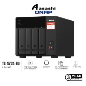 b1d7be650924a40b5e3703b95bb4c052.jpeg Qnap TS-473A-8G 4-Bay NAS System (AMD Ryzen V1000 series V1500B 4C/8T 2.2GHz, 8GB DDR4 RAM,2x M.2 NVMe PCIe Gen3 SSD slots, 2 x 2.5GbE LAN)