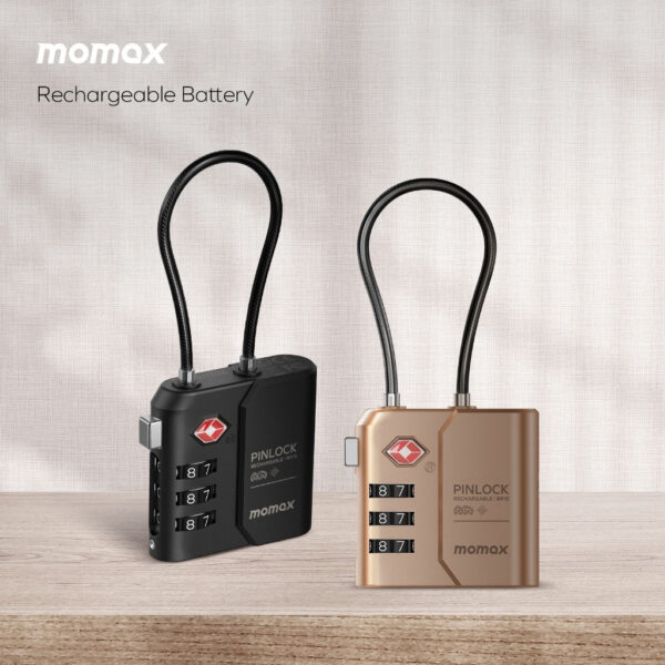 Momax PinLock TSA Padlock Find My Locator - Black / Dessert Titanium