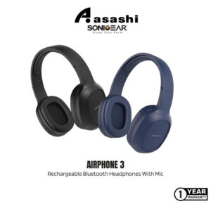 d2a9d9d1662e3bfafc9c0b11fbf648a2.jpeg SonicGear AirPhone 3 Bluetooth Headphones With Mic | Built In Rechargeable Battery | 1 Year Warranty