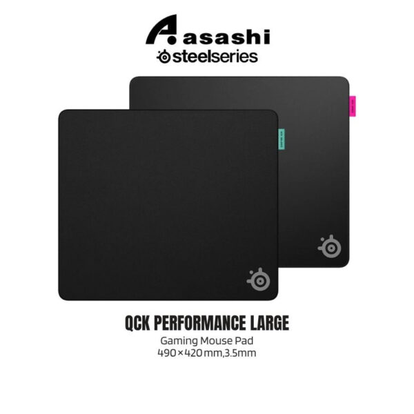 SteelSeries QcK Performance Speed Large (63430) Gaming Mouse Pad (Black) / SteelSeries QcK Performance Balance Large (63432) | 490 × 420 mm | 3.5 mm Nylon‑Blend (Speed) / 3.5 mm Polyester (Balance)