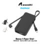 Momax 1-Power Vital+ 10000mAh Battery Pack with Dual Build-in USB-C and Lightning Cable - Black/ White