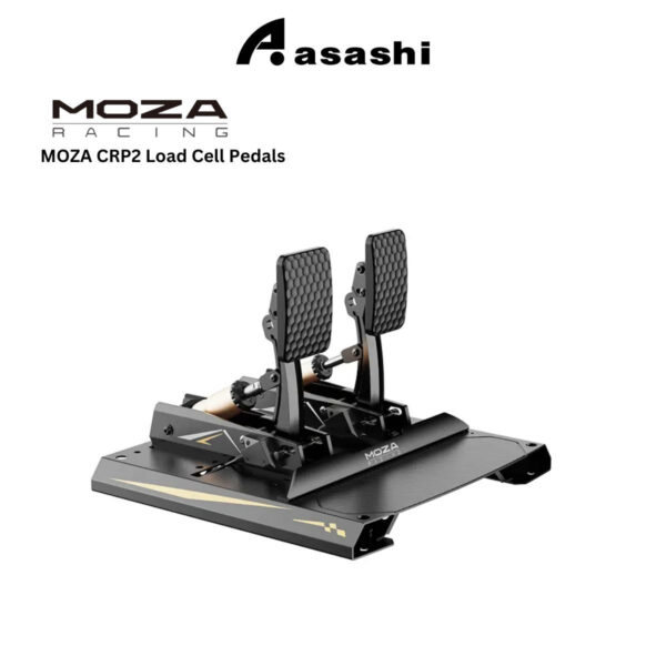MOZA CRP2 Load Cell Pedals – Aerospace Aluminum, Carbon Fiber Heel Plate, 200kg Sensor, Adjustable Brake/Clutch/Throttle