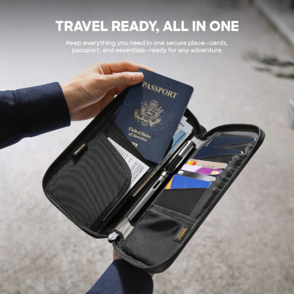 tomtoc T03 Navigator Passport Holder with RFID Blocking Travel Wallet Portable Bag Passport Beg