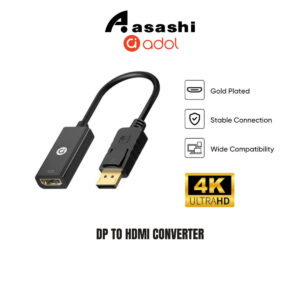 091cfa108ab13845dcdd4ce59593e90a.jpeg ADOL DP to HDMI Converter 0.15M - 4K@30Hz, PVC, DisplayPort Input to HDMI Output, 15CM