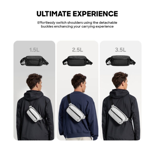 Tomtoc Aviator T35 X-PAC Chest Bag Large 3.5L Sling Bag Men Crossbody Bag with RFID Protection Chest Bag - Beg Silang