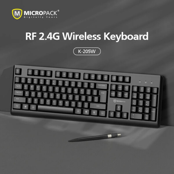 Micropack K205W Classsic Wireless Keyboard - Black K-205W
