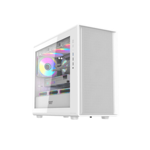 AIGO DarkFlash DB460M Black | White MATX PC CASE (3x ARGB Fans with Hub)
